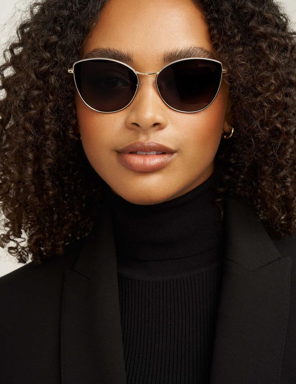 énorme Anne Klein Metal Cat-eye Sunglasses   | REG-9049696